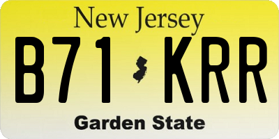 NJ license plate B71KRR