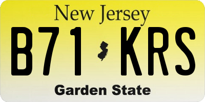 NJ license plate B71KRS