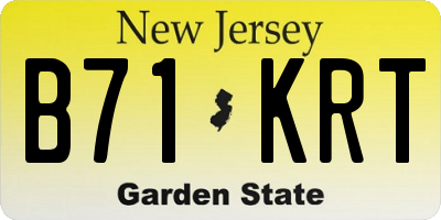 NJ license plate B71KRT