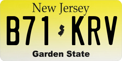 NJ license plate B71KRV
