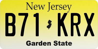 NJ license plate B71KRX