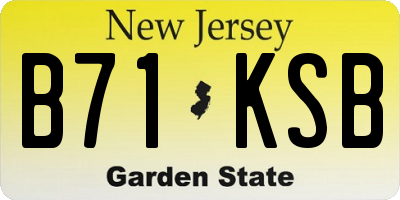 NJ license plate B71KSB