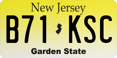 NJ license plate B71KSC