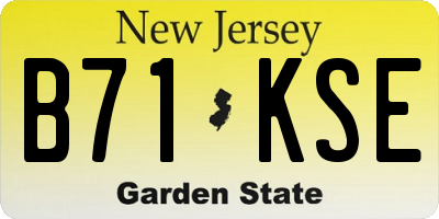 NJ license plate B71KSE
