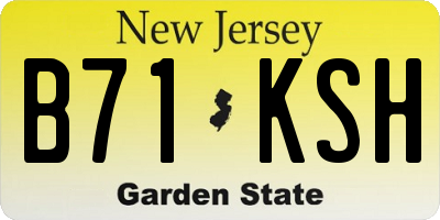 NJ license plate B71KSH