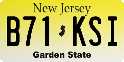 NJ license plate B71KSI