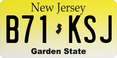 NJ license plate B71KSJ
