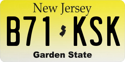 NJ license plate B71KSK