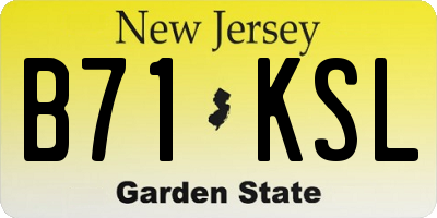 NJ license plate B71KSL