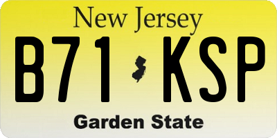 NJ license plate B71KSP