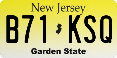NJ license plate B71KSQ