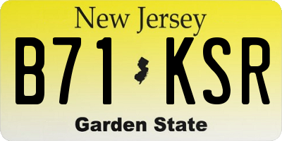 NJ license plate B71KSR
