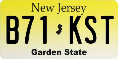 NJ license plate B71KST