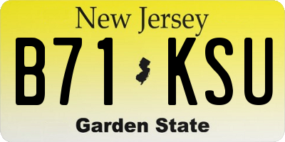 NJ license plate B71KSU