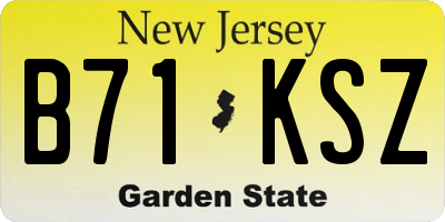NJ license plate B71KSZ