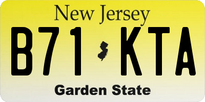 NJ license plate B71KTA