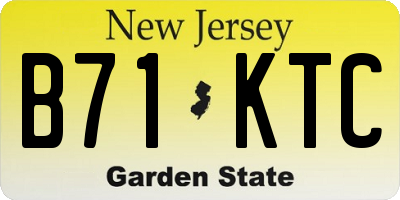 NJ license plate B71KTC