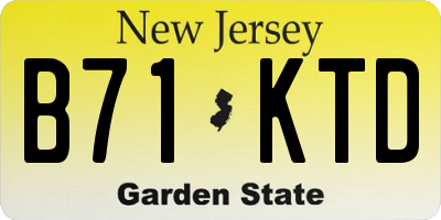 NJ license plate B71KTD