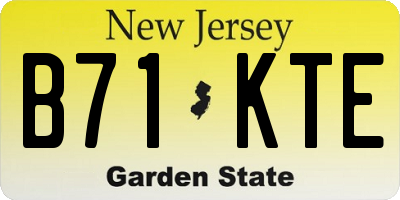 NJ license plate B71KTE