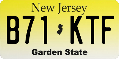 NJ license plate B71KTF
