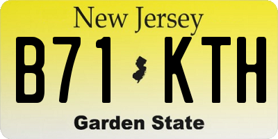 NJ license plate B71KTH