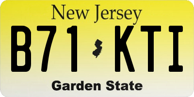 NJ license plate B71KTI