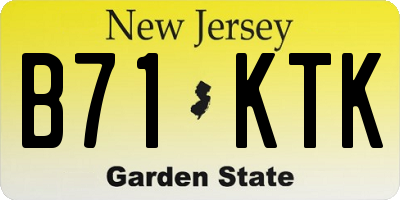 NJ license plate B71KTK
