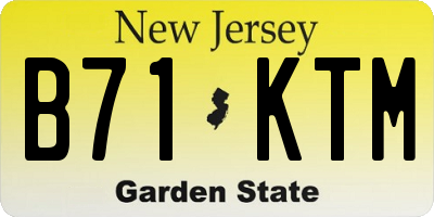 NJ license plate B71KTM