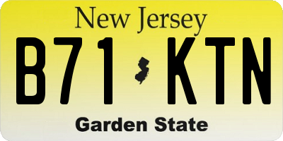 NJ license plate B71KTN