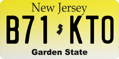 NJ license plate B71KTO
