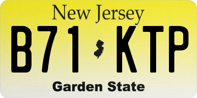 NJ license plate B71KTP