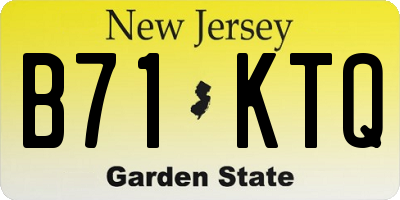 NJ license plate B71KTQ