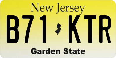 NJ license plate B71KTR