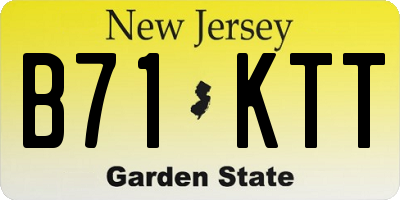 NJ license plate B71KTT
