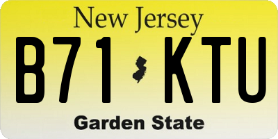 NJ license plate B71KTU