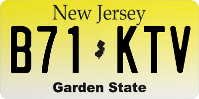NJ license plate B71KTV