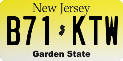 NJ license plate B71KTW