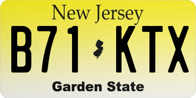 NJ license plate B71KTX