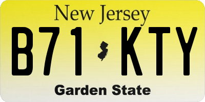 NJ license plate B71KTY