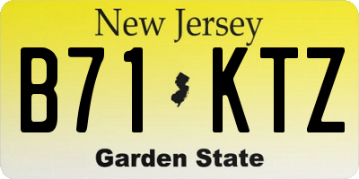 NJ license plate B71KTZ