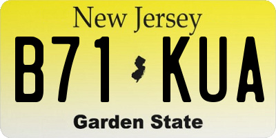 NJ license plate B71KUA