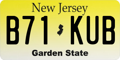 NJ license plate B71KUB