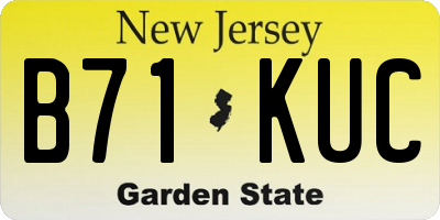 NJ license plate B71KUC