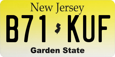 NJ license plate B71KUF