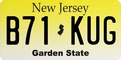 NJ license plate B71KUG