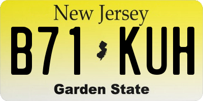 NJ license plate B71KUH