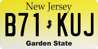 NJ license plate B71KUJ