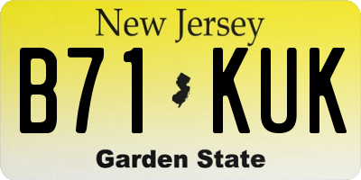 NJ license plate B71KUK