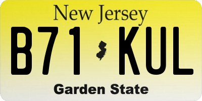 NJ license plate B71KUL