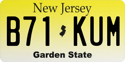 NJ license plate B71KUM